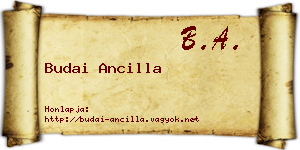 Budai Ancilla névjegykártya